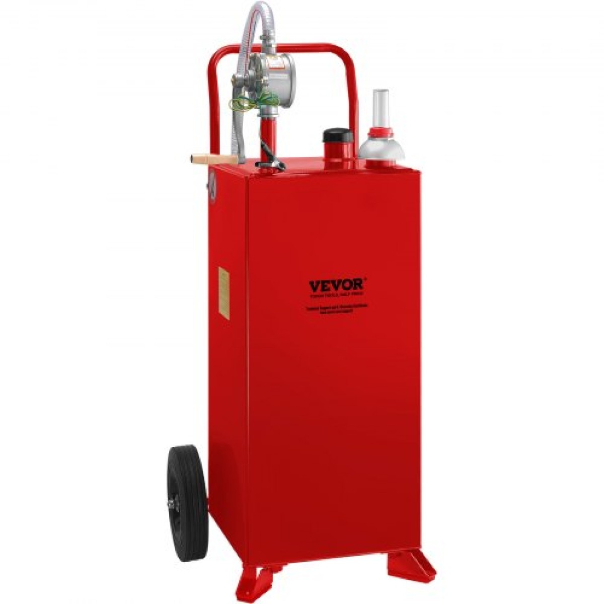 VEVOR 30 Gallon Fuel Caddy, Fuel Storage Tank σε 2 τροχούς, Φορητό Gas Caddy με Manuel Transfer Pump, βενζίνη ντίζελ δοχείο καυσίμου για αυτοκίνητα, χορτοκοπτικά, ATV, σκάφη, Περισσότερα, κόκκινο