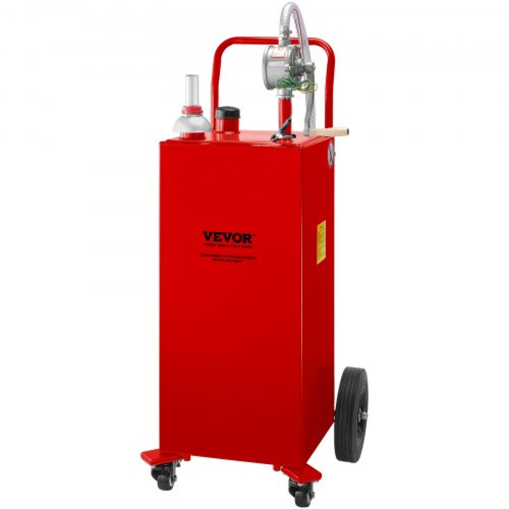 VEVOR 30 Gallon Fuel Caddy, Gas Storage Tank & 4 Wheels, with Manuel Transfer Pump, βενζινοδοχείο καυσίμου ντίζελ για αυτοκίνητα, χορτοκοπτικά, ATV, σκάφη, Περισσότερα, κόκκινο
