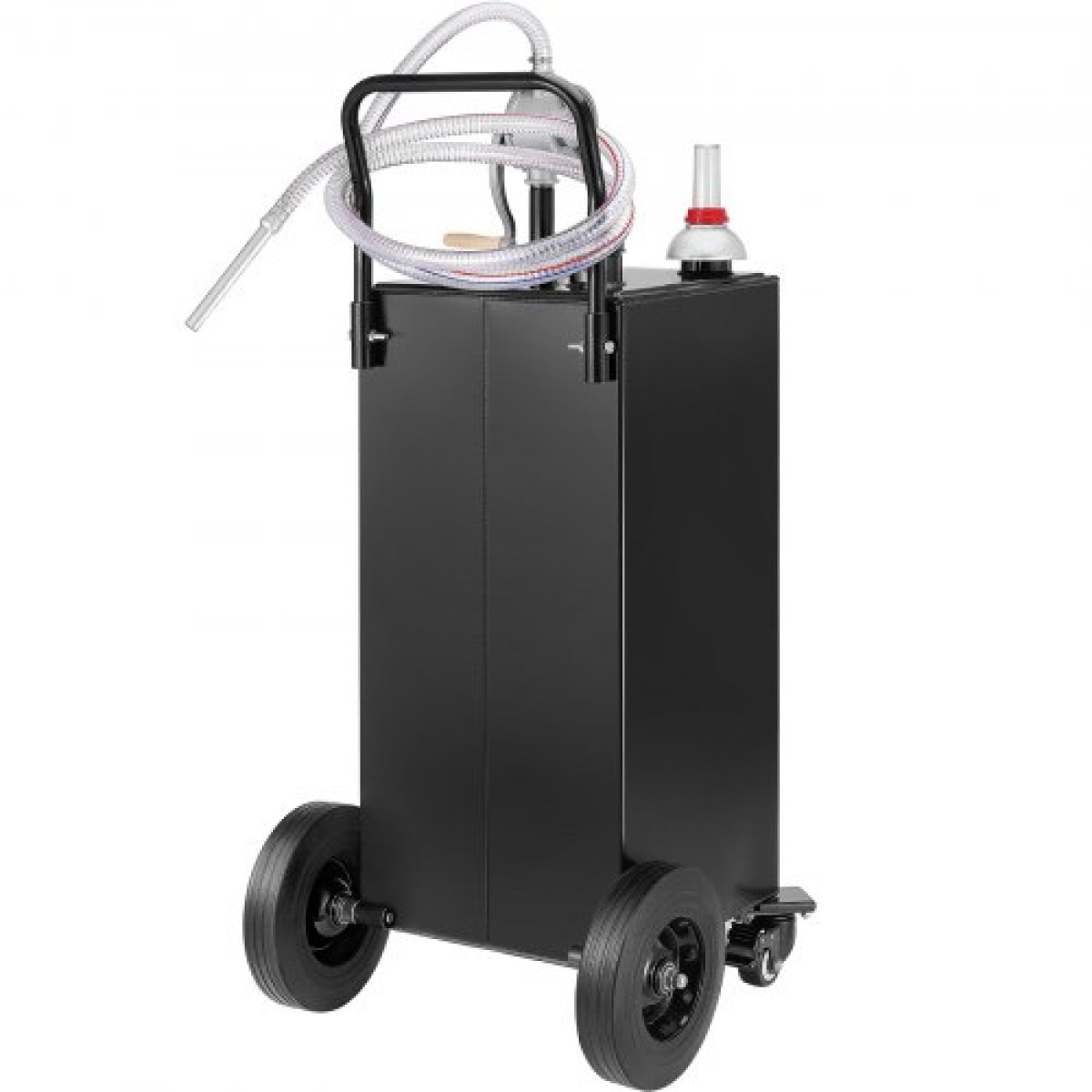 VEVOR 30 Gallon Fuel Caddy, Gas Storage Tank & 4 Wheels, with Manuel Transfer Pump, βενζινοδοχείο καυσίμου ντίζελ για αυτοκίνητα, χορτοκοπτικά, ATV, σκάφη, Περισσότερα, Μαύρο