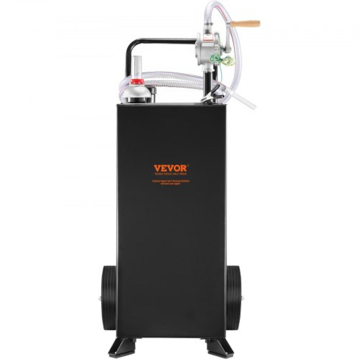 VEVOR 30 Gallon Caddy, Δεξαμενή αποθήκευσης καυσίμου με ρόδες, φορητό δοχείο καυσίμου με αντλία μεταφοράς Manuel, δοχείο καυσίμου βενζίνης ντίζελ για αυτοκίνητα, χορτοκοπτικά, ATV, σκάφη, Περισσότερα, Μαύρο