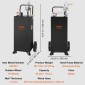 VEVOR 30 Gallon Caddy, Δεξαμενή αποθήκευσης καυσίμου με ρόδες, φορητό δοχείο καυσίμου με αντλία μεταφοράς Manuel, δοχείο καυσίμου βενζίνης ντίζελ για αυτοκίνητα, χορτοκοπτικά, ATV, σκάφη, Περισσότερα, Μαύρο