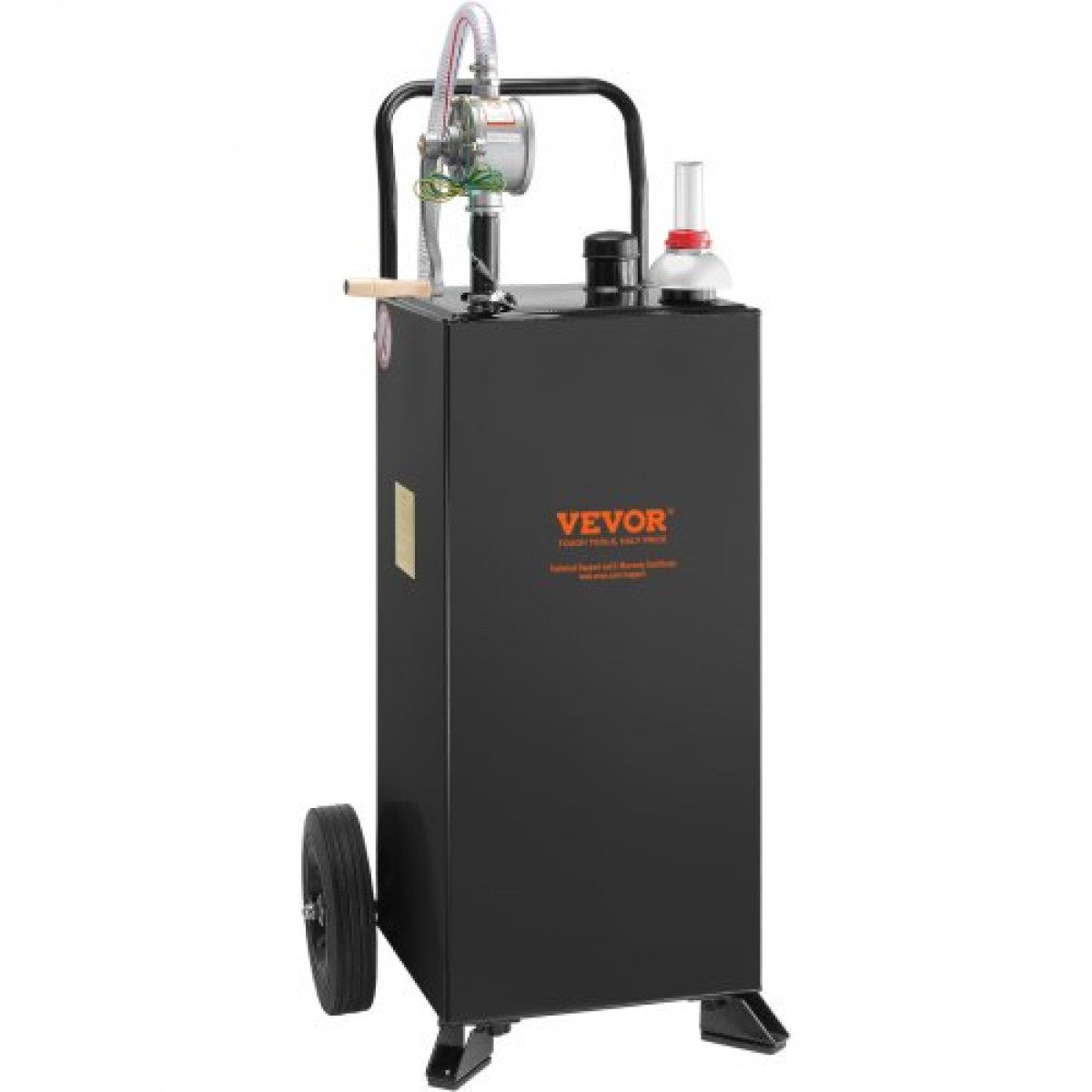 VEVOR 30 Gallon Caddy, Δεξαμενή αποθήκευσης καυσίμου με ρόδες, φορητό δοχείο καυσίμου με αντλία μεταφοράς Manuel, δοχείο καυσίμου βενζίνης ντίζελ για αυτοκίνητα, χορτοκοπτικά, ATV, σκάφη, Περισσότερα, Μαύρο