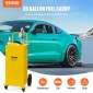 VEVOR Fuel Caddy, 35 Gallon, Δεξαμενή αποθήκευσης αερίου σε 4 τροχούς, με Manuel Transfer Pump, Δοχείο καυσίμου βενζίνης ντίζελ για αυτοκίνητα, χορτοκοπτικά, ATV, σκάφη, Περισσότερα, κίτρινο