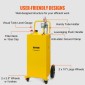 VEVOR Fuel Caddy, 35 Gallon, Δεξαμενή αποθήκευσης αερίου σε 4 τροχούς, με Manuel Transfer Pump, Δοχείο καυσίμου βενζίνης ντίζελ για αυτοκίνητα, χορτοκοπτικά, ATV, σκάφη, Περισσότερα, κίτρινο