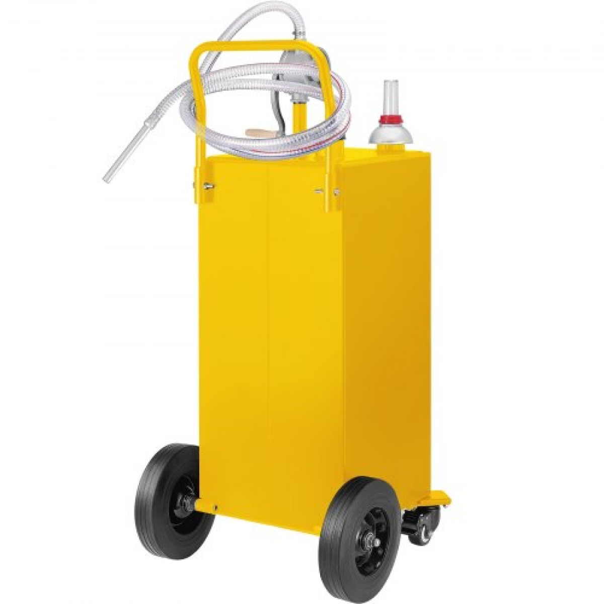 VEVOR Fuel Caddy, 35 Gallon, Δεξαμενή αποθήκευσης αερίου σε 4 τροχούς, με Manuel Transfer Pump, Δοχείο καυσίμου βενζίνης ντίζελ για αυτοκίνητα, χορτοκοπτικά, ATV, σκάφη, Περισσότερα, κίτρινο