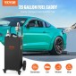 VEVOR Fuel Caddy, 35 Gallon, Δεξαμενή αποθήκευσης αερίου σε 4 τροχούς, με αντλία χειροκίνητης μεταφοράς, δοχείο καυσίμου βενζίνης ντίζελ για αυτοκίνητα, χορτοκοπτικά, ATV, σκάφη, Περισσότερα, Μαύρο