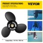 Εξωτερική προπέλα VEVOR, Αντικατάσταση για OEM 3817469, 3-Blade 14 1/4 x 21 Pitch προπέλα σκάφους από αλουμίνιο, συμβατή με Volvo Penta SX Drive Όλα τα μοντέλα, με 19 δόντια Splines, RH