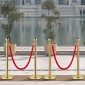 Βελούδινα σχοινιά και στύλοι VEVOR, 5 ft/1,5 m κόκκινο σχοινί, χρυσό ορθοστάτη από ανοξείδωτο ατσάλι με μπαλάκι, κόκκινο φράγμα ελέγχου πλήθους που χρησιμοποιείται για θέατρα, πάρτι, γάμους, εκθέσεις, εκδοτήρια εισιτηρίων 4 πακέτα