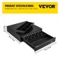 Συρτάρι ταμειακής μηχανής VEVOR, 40,6 cm 12 V, για σύστημα POS με Δίσκο μετρητών 5 χαρτονομισμάτων 8 νομισμάτων, αφαιρούμενη θήκη για νομίσματα & 2 κλειδιά, καλώδιο RJ11/RJ12 για σούπερ μάρκετ, μπαρ, καφετέρια, εστιατόριο