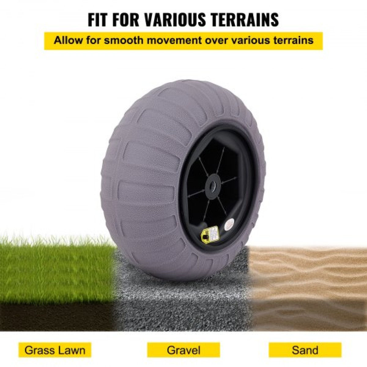 VEVOR Beach Balloon Wheels, Ανταλλακτικά ελαστικά άμμου 16", TPU Cart ελαστικά για Kayak Dolly, Canoe Cart και Buggy με δωρεάν αντλία αέρα, 2-συσκευασία
