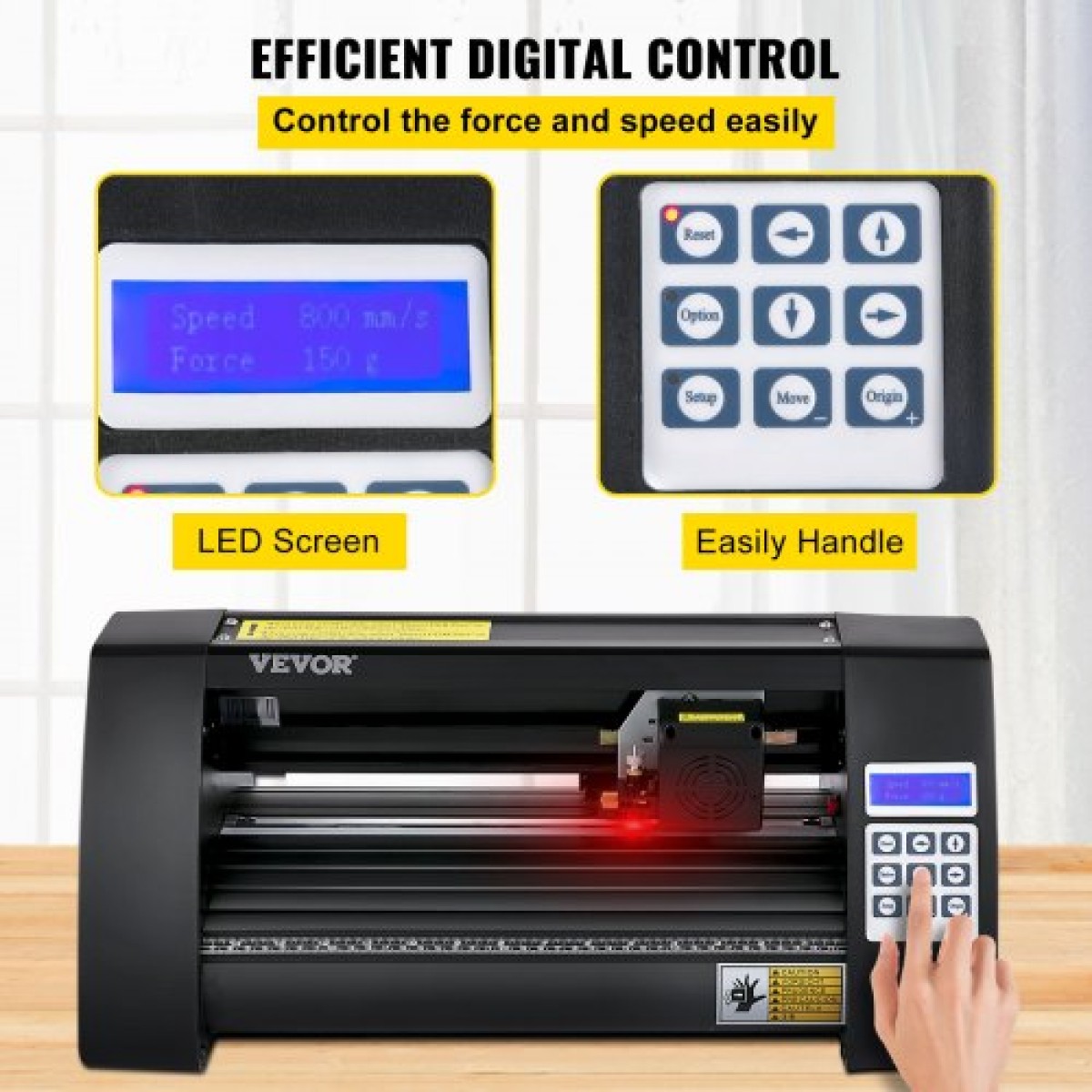 VEVOR Vinyl Cutter, 375mm Vinyl Plotter, LED Screen Plotter Cutter, Ημιαυτόματο ενσωματωμένο οπτικό μάτι για ακριβή καθοδήγηση, συμβατό με λογισμικό SignMaster για Σχεδίαση επιφάνειας εργασίας συστήματος Windows