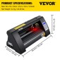 VEVOR Vinyl Cutter, 375mm Vinyl Plotter, LED Screen Plotter Cutter, Ημιαυτόματο ενσωματωμένο οπτικό μάτι για ακριβή καθοδήγηση, συμβατό με λογισμικό SignMaster για Σχεδίαση επιφάνειας εργασίας συστήματος Windows