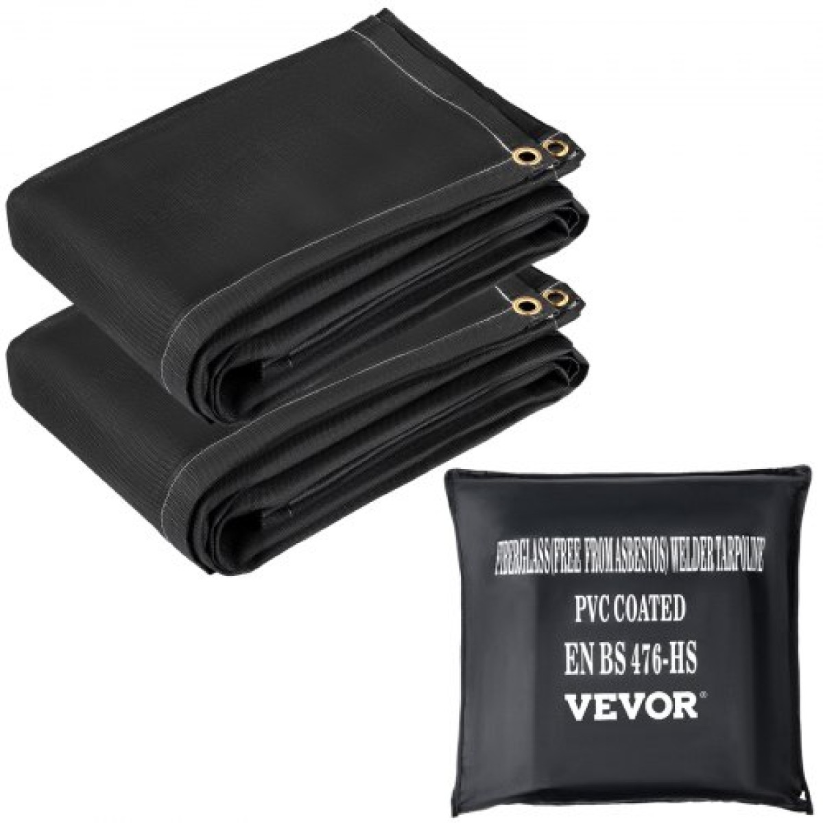 Κουβέρτες πυρκαγιάς VEVOR, κουβέρτες συγκόλλησης 2 συσκευασιών, κουβέρτα πυρόσβεσης 2,4 x 3 m, κουβέρτα επιβραδυντικά πυρκαγιάς 550°C, μαύρες κουβέρτες έκτακτης ανάγκης πυρκαγιάς, κουβέρτες από υαλοβάμβακα με 12 ορειχάλκινες στρώσεις