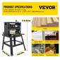 Πλάνη πάχους VEVOR 330 mm(13 ιντσών) Πλάνη πάγκου 2000W Ξυλουργική πλάνη 8000 rpm Ξυλουργική πλάνη 10 AMP Πτυσσόμενη 6m/min Ταχύτητα πλανίσματος με εξάτμιση σκόνης σιδήρου για ξύλινη σανίδα κατεργασίας ξύλου