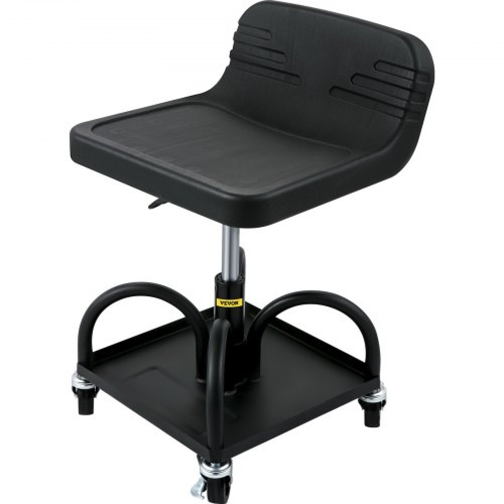Σκαμπό VEVOR Rolling Garage, χωρητικότητα 300LBS/136 kg, Ρυθμιζόμενο ύψος από 15,7 in/40 cm έως 20,5 in/52,1 cm, Μηχανικό κάθισμα με περιστρεφόμενους τροχούς 360 μοιρών και δίσκο εργαλείων, για συνεργείο, συνεργείο αυτοκινήτων, Μαύρο