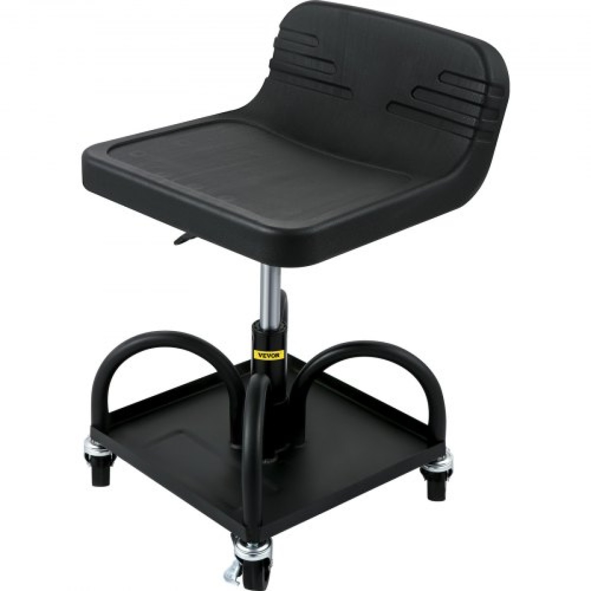Σκαμπό VEVOR Rolling Garage, χωρητικότητα 300LBS/136 kg, Ρυθμιζόμενο ύψος από 15,7 in/40 cm έως 20,5 in/52,1 cm, Μηχανικό κάθισμα με περιστρεφόμενους τροχούς 360 μοιρών και δίσκο εργαλείων, για συνεργείο, συνεργείο αυτοκινήτων, Μαύρο