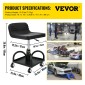 Σκαμπό VEVOR Rolling Garage, χωρητικότητα 300LBS/136 kg, Ρυθμιζόμενο ύψος από 15,7 in/40 cm έως 20,5 in/52,1 cm, Μηχανικό κάθισμα με περιστρεφόμενους τροχούς 360 μοιρών και δίσκο εργαλείων, για συνεργείο, συνεργείο αυτοκινήτων, Μαύρο