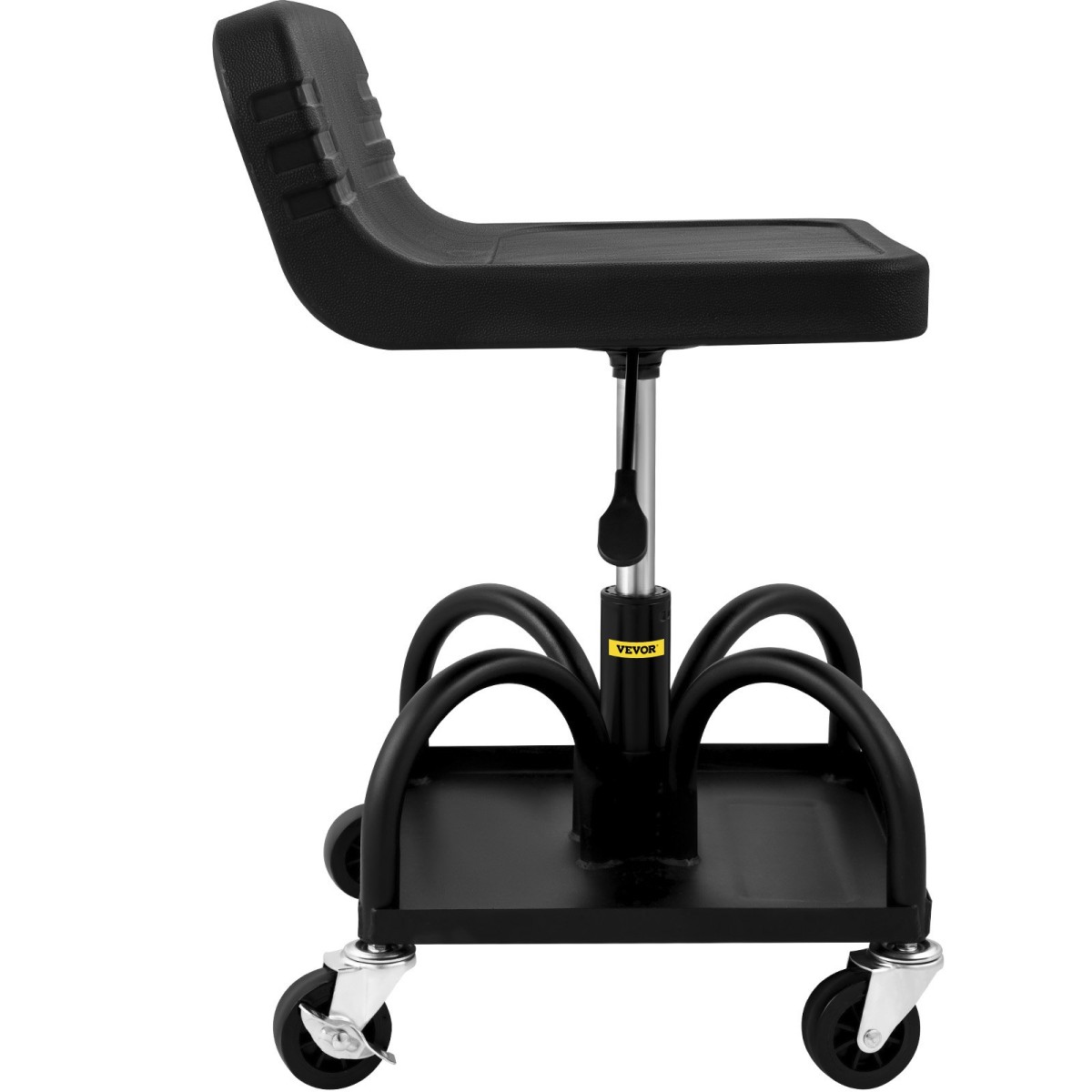Σκαμπό VEVOR Rolling Garage, χωρητικότητα 300LBS/136 kg, Ρυθμιζόμενο ύψος από 15,7 in/40 cm έως 20,5 in/52,1 cm, Μηχανικό κάθισμα με περιστρεφόμενους τροχούς 360 μοιρών και δίσκο εργαλείων, για συνεργείο, συνεργείο αυτοκινήτων, Μαύρο