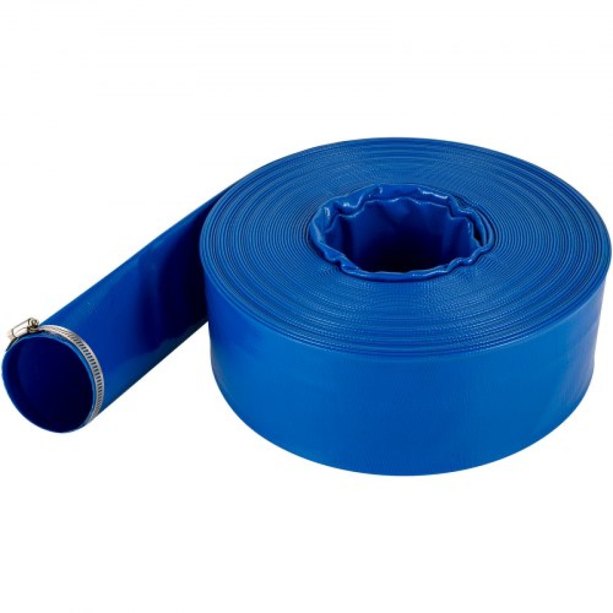 Εύκαμπτος σωλήνας εκκένωσης VEVOR, 38 mm x 32 m, Επίπεδος εύκαμπτος σωλήνας από ύφασμα PVC, σωλήνας αποστράγγισης βαρέως τύπου backwash με σφιγκτήρες, ανθεκτικός στις καιρικές συνθήκες και ανθεκτικός στη διάρρηξη, Ιδανικός για πισίνα και μεταφορά νερού, μ