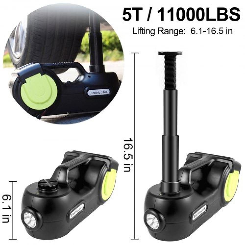 VEVOR Electric Car Jack Jack 5 Ton Car Hydraulic, Ηλεκτρικό Jack δαπέδου με ηλεκτρικό κρουστικό κλειδί, LED Light Hydraulic Jack Car Repair tool, 155-530mm Range Lifting for SUV MPV Sedan Truck Repair