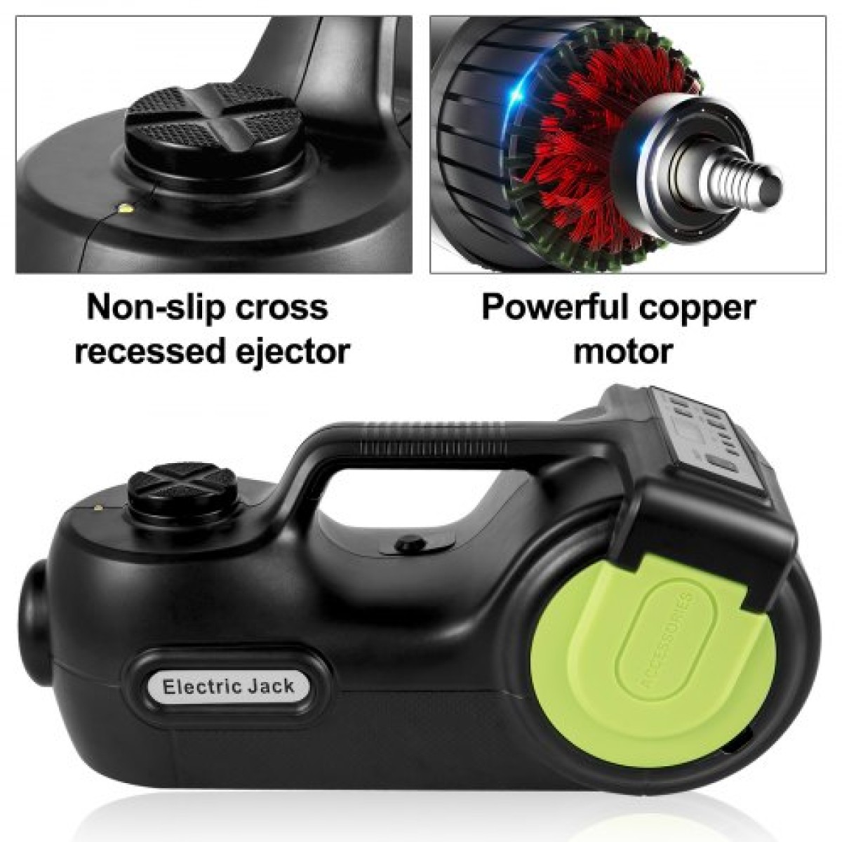 VEVOR Electric Car Jack Jack 5 Ton Car Hydraulic, Ηλεκτρικό Jack δαπέδου με ηλεκτρικό κρουστικό κλειδί, LED Light Hydraulic Jack Car Repair tool, 155-530mm Range Lifting for SUV MPV Sedan Truck Repair