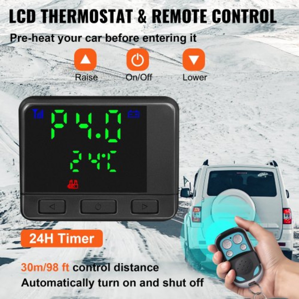 VEVOR 5-8KW Diesel Air Heater, Diesel Heater Parking, All in One Truck Heater 12V, One Outlet Hope, with Black LCD Switch, Fast Heating Diesel Heater, For RV Truck, Boat, Bus, Car Trailer, Caravan
