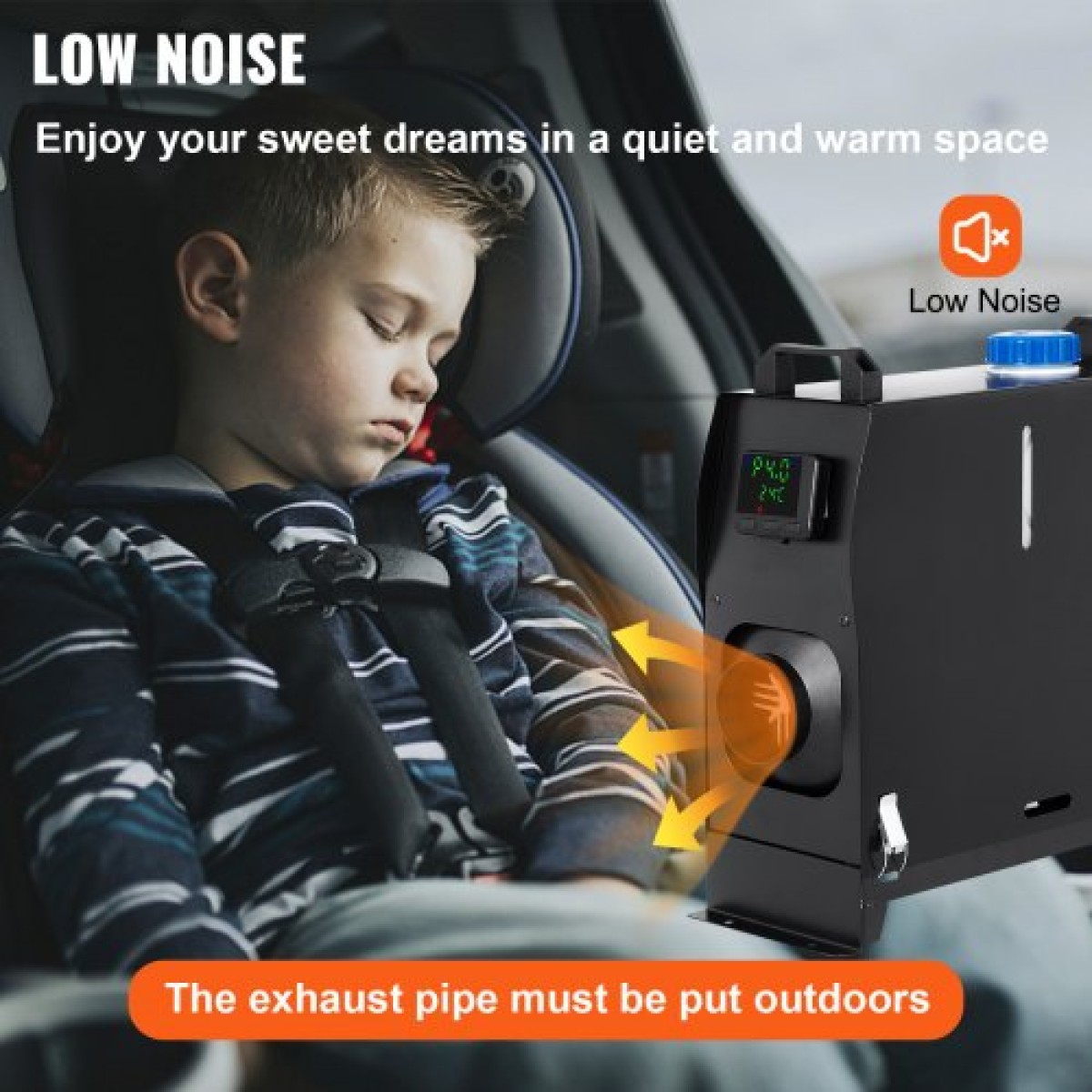 VEVOR 5-8KW Diesel Air Heater, Diesel Heater Parking, All in One Truck Heater 12V, One Outlet Hope, with Black LCD Switch, Fast Heating Diesel Heater, For RV Truck, Boat, Bus, Car Trailer, Caravan