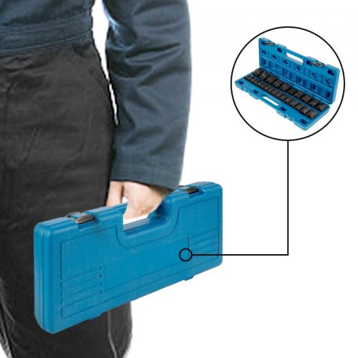 VEVOR Impact Socket Set 1/2 Inches 26 Piece Impact Sockets, Shallow Socket, 6-Point Sockets, Rugged Construction, CR-V, 1/2 Inches Drive Socket Set Impact Metric 10mm - 36mm, with Storage Cage