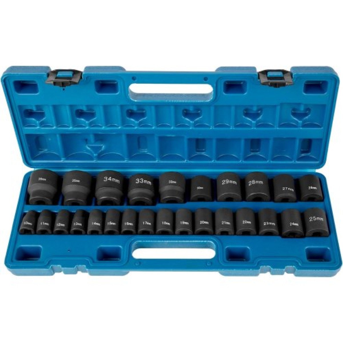 VEVOR Impact Socket Set 1/2 Inches 26 Piece Impact Sockets, Shallow Socket, 6-Point Sockets, Rugged Construction, CR-V, 1/2 Inches Drive Socket Set Impact Metric 10mm - 36mm, with Storage Cage