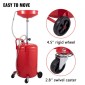 VEVOR Waste Oil Drain Tank 80 L Portable Oil Drain Air Operated Drainer Oil Change, Oil Drain Container, Fluid Fuel Transfer Drinage Ρυθμιζόμενο ύψος χοάνης, με τροχό για εύκολη αφαίρεση λαδιού
