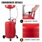 VEVOR Waste Oil Drain Tank 80 L Portable Oil Drain Air Operated Drainer Oil Change, Oil Drain Container, Fluid Fuel Transfer Drinage Ρυθμιζόμενο ύψος χοάνης, με τροχό για εύκολη αφαίρεση λαδιού