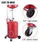 VEVOR Waste Oil Drain Tank 80 L Portable Oil Drain Air Operated Oil Drainer Αλλαγή λαδιού, δοχείο αποστράγγισης λαδιού, ρυθμιζόμενο ύψος χοάνης αποστράγγισης μεταφοράς υγρού καυσίμου, με βαλβίδα ρύθμισης πίεσης