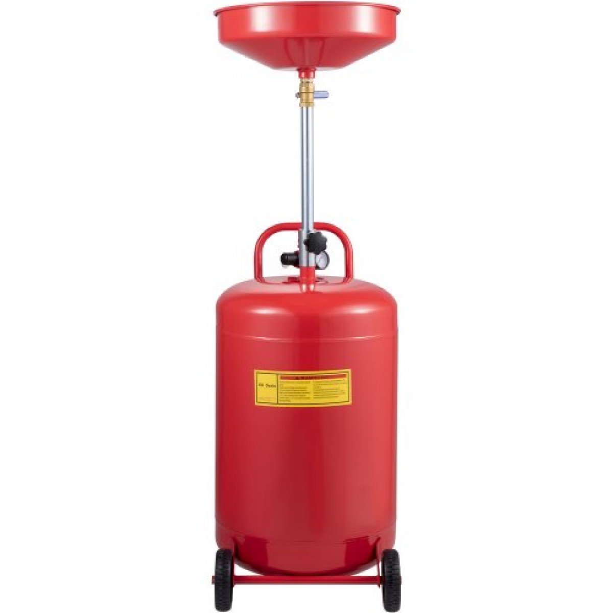 VEVOR Waste Oil Drain Tank 80 L Portable Oil Drain Air Operated Oil Drainer Αλλαγή λαδιού, δοχείο αποστράγγισης λαδιού, ρυθμιζόμενο ύψος χοάνης αποστράγγισης μεταφοράς υγρού καυσίμου, με βαλβίδα ρύθμισης πίεσης