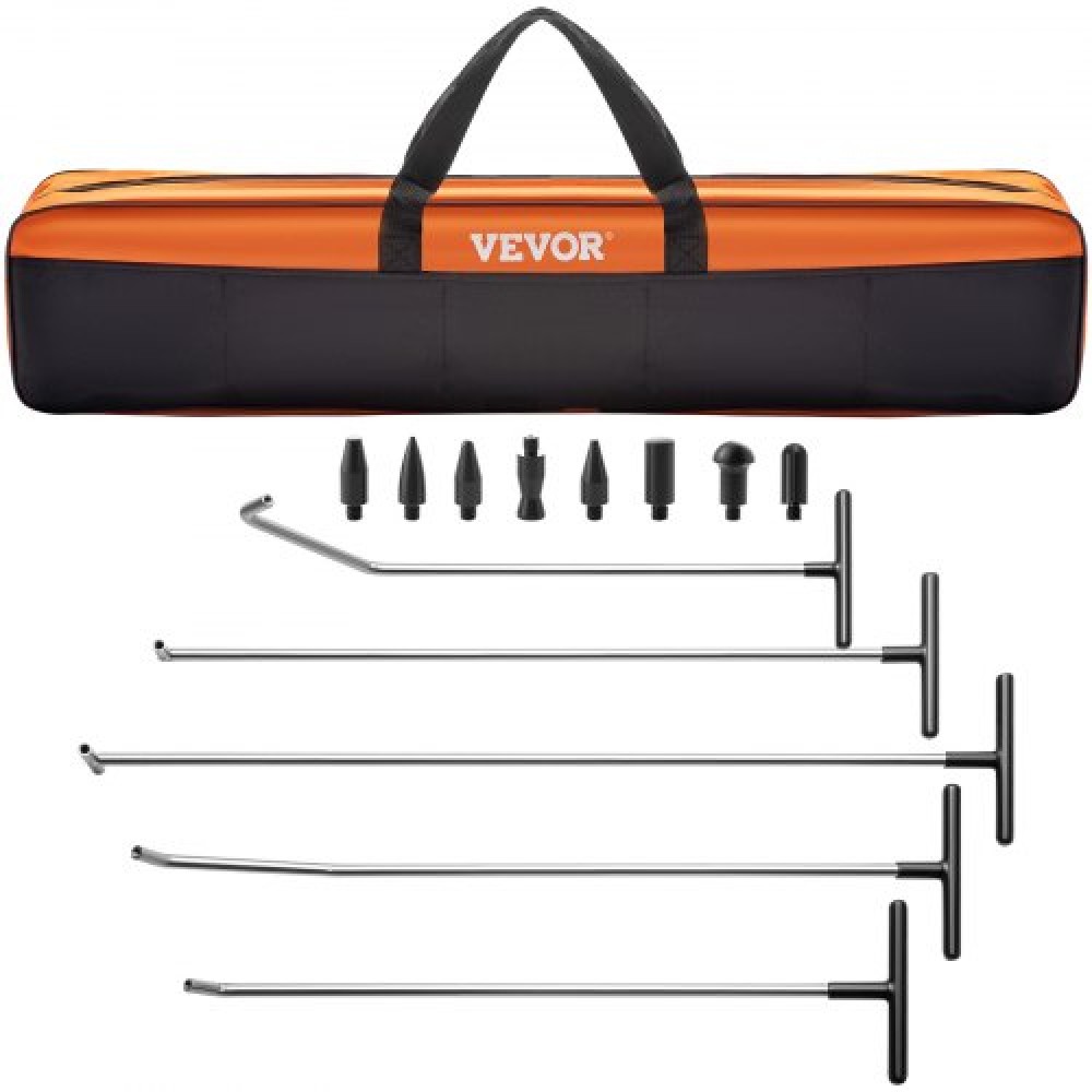 Κιτ αφαίρεσης βαθουλωμάτων VEVOR Rods, 13 τμχ Εργαλείο επισκευής βαθουλωμάτων χωρίς βαφή, 5 τμχ Ράβδοι βαθουλώματος από ανοξείδωτο χάλυβα, 8 τεμ.