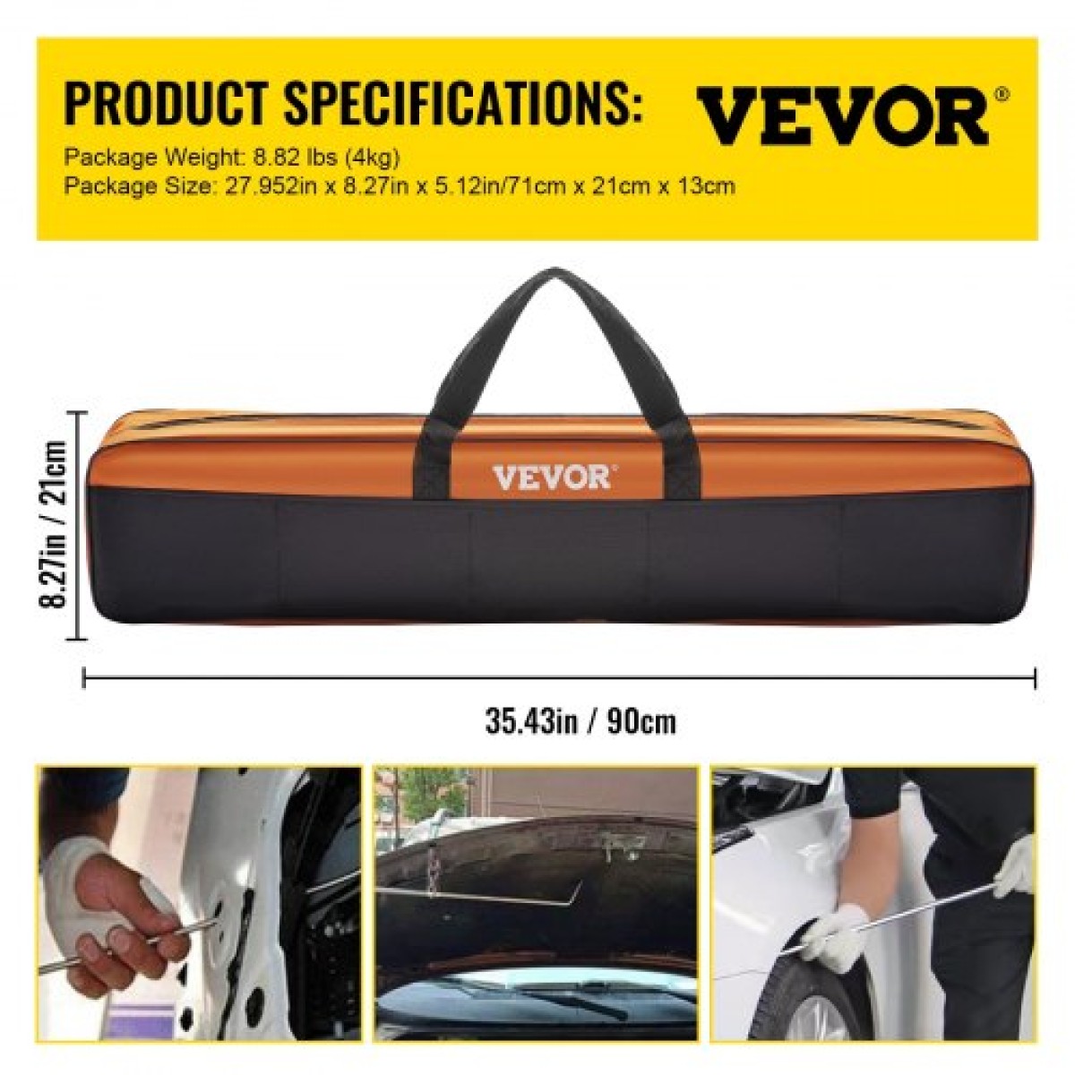 Κιτ αφαίρεσης βαθουλωμάτων VEVOR Rods, 13 τμχ Εργαλείο επισκευής βαθουλωμάτων χωρίς βαφή, 5 τμχ Ράβδοι βαθουλώματος από ανοξείδωτο χάλυβα, 8 τεμ.