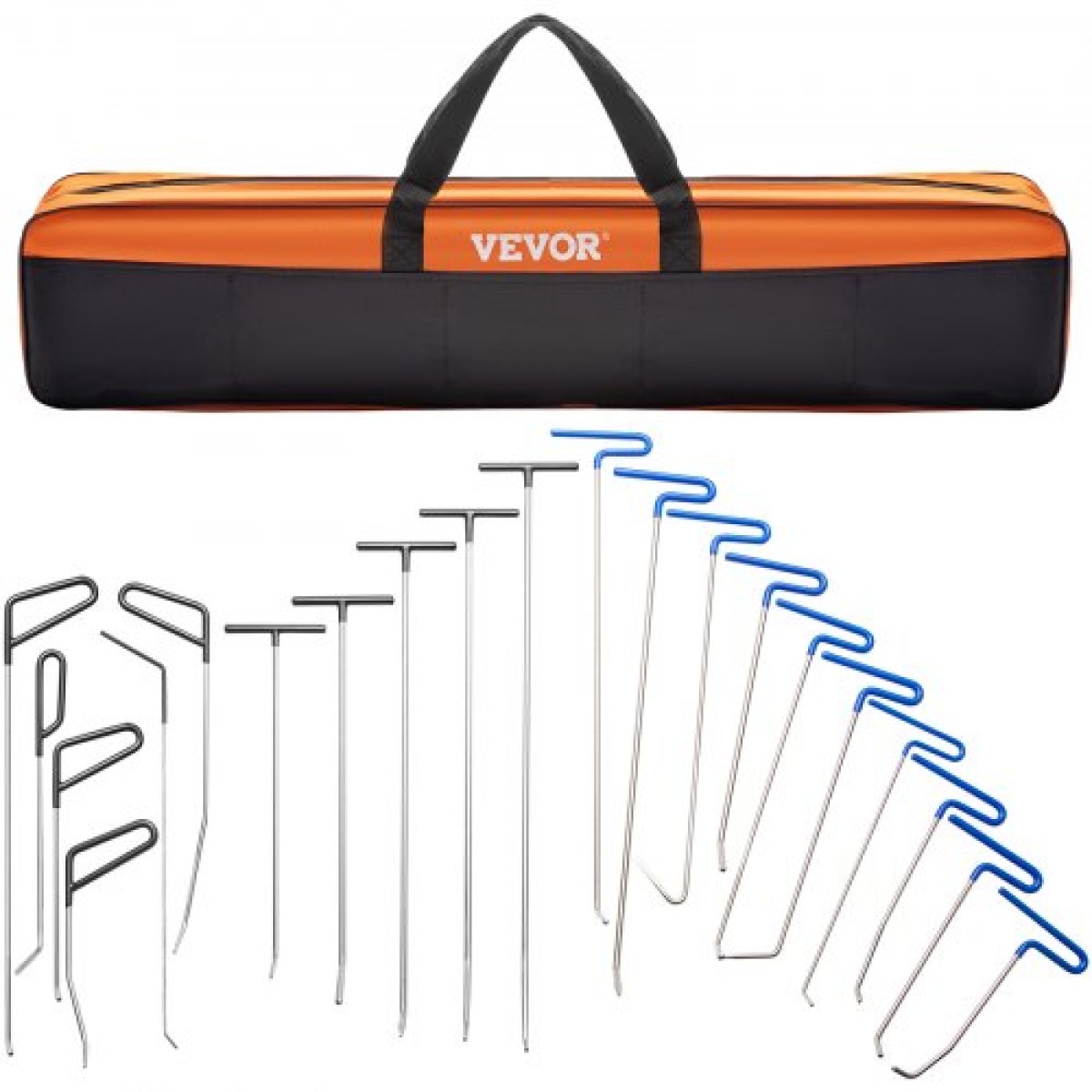 Κιτ αφαίρεσης βαθουλωμάτων VEVOR Rods, 21 τμχ Ράβδοι επισκευής βαθουλωμάτων χωρίς βαφές, ράβδοι βαθουλώματος από ανοξείδωτο χάλυβα, εργαλεία επισκευής βαθουλωμάτων ουράς φάλαινας, επαγγελματικό εργαλείο αφαίρεσης βαθουλωμάτων χαλαζιού για μικρά βαθουλώματ