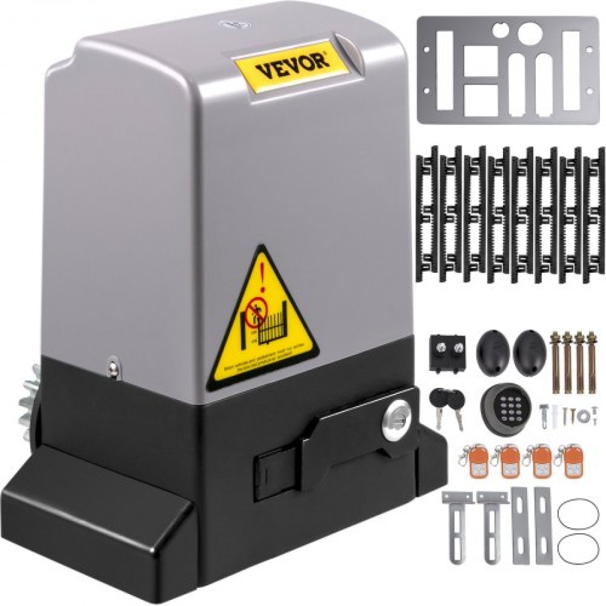 VEVOR Sliding Gate Opener, 1800 KG 8 m, Αυτόματη Συρόμενη Πύλη με 4 Τηλεχειριστήρια & Έλεγχος APP, Electric Rolling Driveway Slide Gate Motor, Complete Gate Operator Hardware System Security Kit