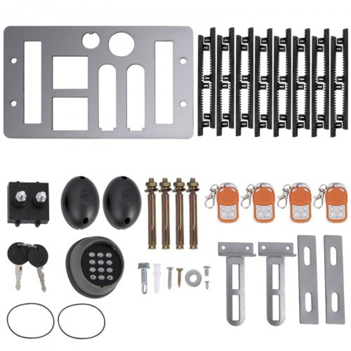 VEVOR Sliding Gate Opener, 1800 KG 8 m, Αυτόματη Συρόμενη Πύλη με 4 Τηλεχειριστήρια & Έλεγχος APP, Electric Rolling Driveway Slide Gate Motor, Complete Gate Operator Hardware System Security Kit