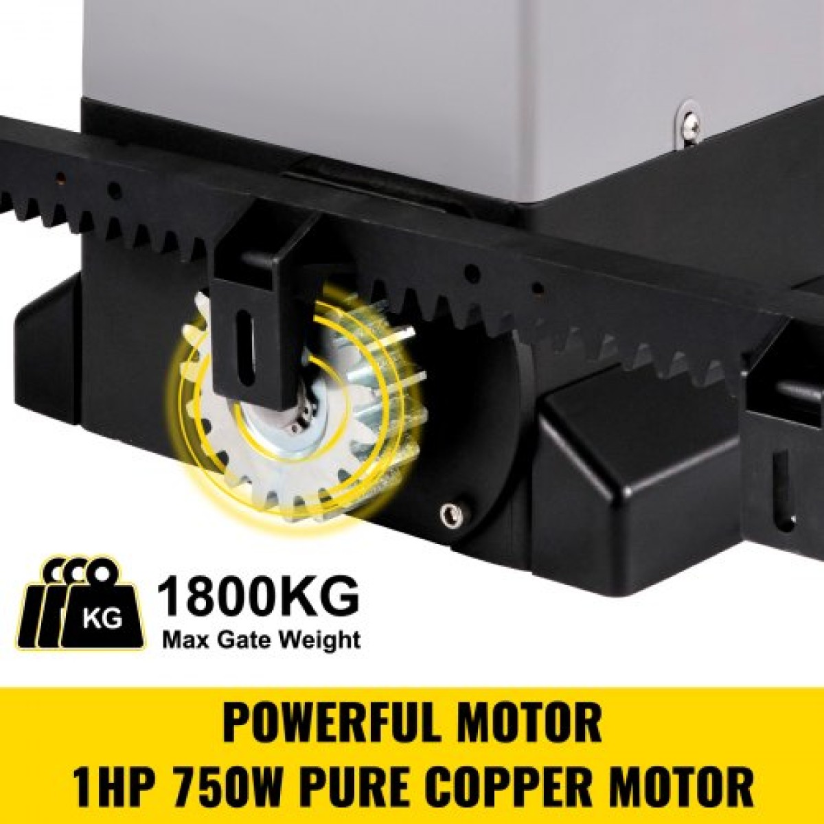 VEVOR Sliding Gate Opener, 1800 KG 7 m, Αυτόματη Συρόμενη Πύλη με 4 Τηλεχειριστήρια & Έλεγχος APP, Electric Rolling Driveway Slide Gate Motor, Complete Gate Operator Hardware System Security Kit