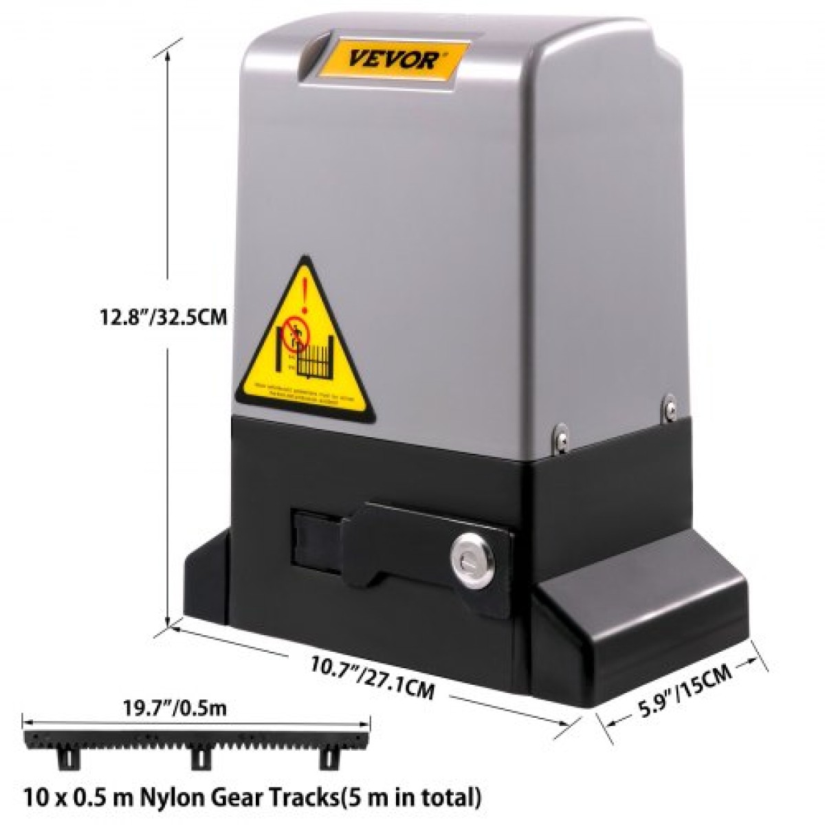 VEVOR Sliding Gate Opener, 1800 KG 5 m, Αυτόματη Συρόμενη Πύλη με 4 Τηλεχειριστήρια & Έλεγχος APP, Electric Rolling Driveway Slide Gate Motor, Complete Gate Operator Hardware System Security Kit
