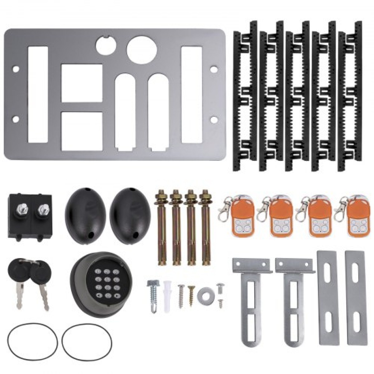 VEVOR Sliding Gate Opener, 1800 KG 5 m, Αυτόματη Συρόμενη Πύλη με 4 Τηλεχειριστήρια & Έλεγχος APP, Electric Rolling Driveway Slide Gate Motor, Complete Gate Operator Hardware System Security Kit