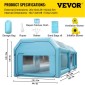 Φουσκωτός θάλαμος βαφής VEVOR, 609,6 x 304,8 x 249,9 cm Φουσκωτός θάλαμος ψεκασμού, Σκηνή βαφής αυτοκινήτου με σύστημα φίλτρου αέρα & 2 φυσητήρες, αναβαθμισμένη σκηνή ψεκασμού Blow Up, Σταθμός εργασίας Auto Paint, Γκαράζ μοτοσικλετών