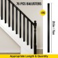 VEVOR Deck Balusters Metal Deck Spindles 76 Pack 29,5" κιγκλίδωμα από κράμα αλουμινίου