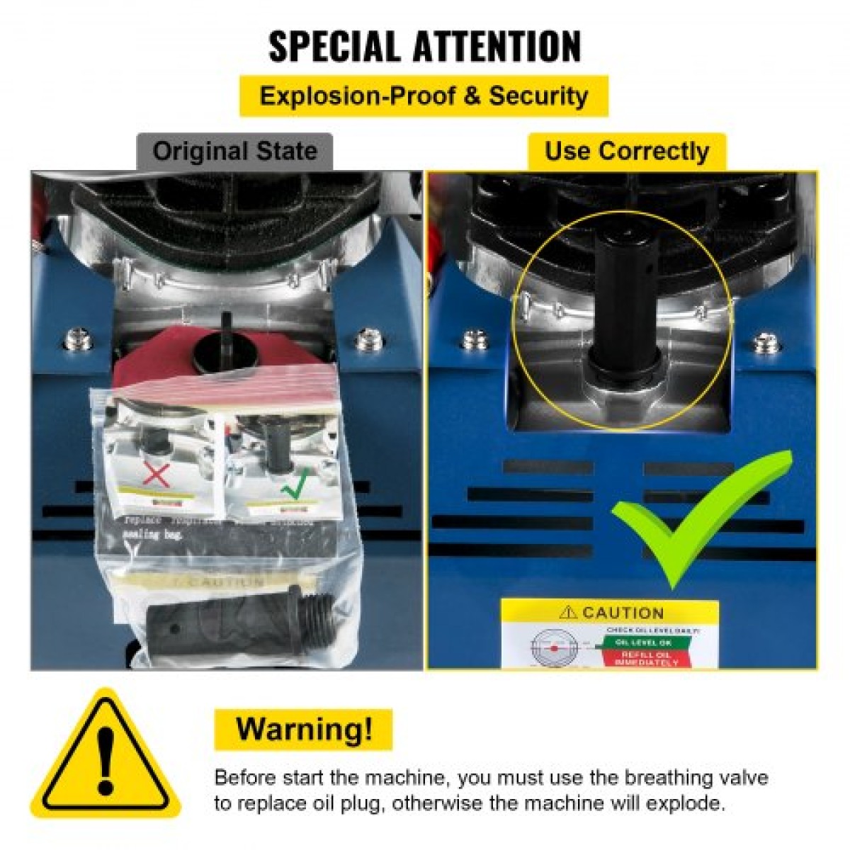 Συμπιεστής υψηλής πίεσης VEVOR, 4500PSI/30MPA Αεροσυμπιεστής υψηλής πίεσης, 1800W 220V Αυτόματος συμπιεστής αεροβόλου ανακούφισης πίεσης Κατάλληλος για αεροβόλο τουφέκι Paintball, Τυφέκιο PCP, Μπουκάλι κατάδυσης