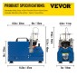 Συμπιεστής υψηλής πίεσης VEVOR, 4500PSI/30MPA Αεροσυμπιεστής υψηλής πίεσης, 1800W 220V Αυτόματος συμπιεστής αεροβόλου ανακούφισης πίεσης Κατάλληλος για αεροβόλο τουφέκι Paintball, Τυφέκιο PCP, Μπουκάλι κατάδυσης