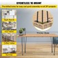 Πόδια τραπεζιού φουρκέτας VEVOR 71,1 cm Μαύρο Σετ με 4 πόδια γραφείου το καθένα 99,8 kg Χωρητικότητα Πόδια γραφείου φουρκέτα 3 ράβδοι για τραπεζαρία πάγκο Τραπεζαρία Τέλος τραπεζιού Καρέκλες από Carbon Steel DIY Επιτραπέζια πόδια βαρέως τύπου