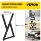 VEVOR Z Shape Μεταλλικά Πόδια Τραπεζαρίας Πόδια Τραπεζαρίας 28"x18"/71,1 x 45,7 cm Επιτραπέζια Πόδια Σετ 2