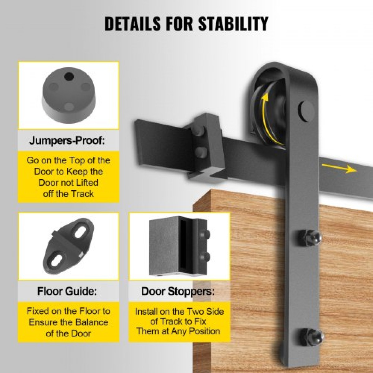 VEVOR Sliding Barn Door Hardware Kit, 365,8 cm Barn Door Kit, 149,7 kg φέρον κιτ Double Barn Door Hardware, Carbon Steel Barn Door Track, Darn door for 4,0-4,5 cm Thickness & 182,9 cm Wide Door Panel