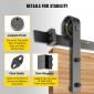 VEVOR Sliding Barn Door Hardware Kit, 365,8 cm Barn Door Kit, 149,7 kg φέρον κιτ Double Barn Door Hardware, Carbon Steel Barn Door Track, Darn door for 4,0-4,5 cm Thickness & 182,9 cm Wide Door Panel
