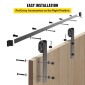 VEVOR Sliding Barn Door Hardware Kit, 365,8 cm Barn Door Kit, 149,7 kg φέρον κιτ Double Barn Door Hardware, Carbon Steel Barn Door Track, Darn door for 4,0-4,5 cm Thickness & 182,9 cm Wide Door Panel